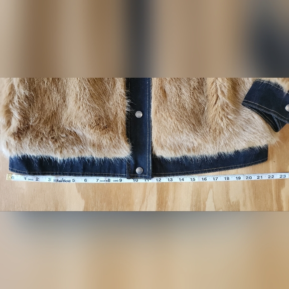 COPY - Stella McCartney Faux Fur Jacket with Denim Detail Trim - Picture 11 of 16